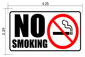 NO SMOKING 2.25"x4.25"